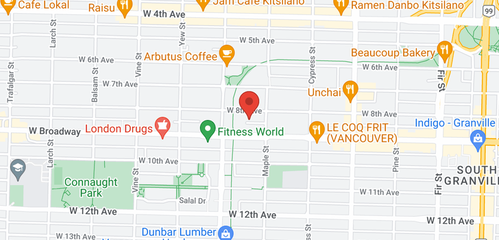 map of 310 2020 W 8TH AVENUE